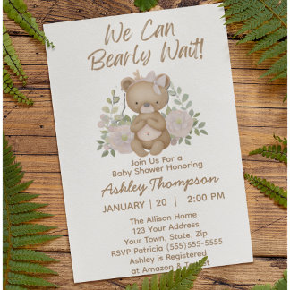 Podemos esperar la invitación de Baby Shower Chica