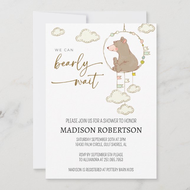 Podemos esperar la invitación de Baby Shower JL01 (Anverso)