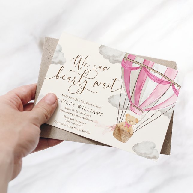 Podemos esperar la invitación rosada de Baby Showe (Subido por el creador)