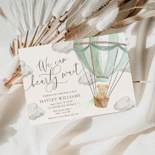 Podemos esperar la invitación verde de Baby Shower