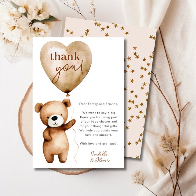 Podemos Esperar La Tarjeta De Gracias De Baby Show (We Can Bearly Wait Baby Shower Thank You Card)
