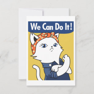 ¡Podemos Hacerlo! El gato blanco Rosie the Riveter