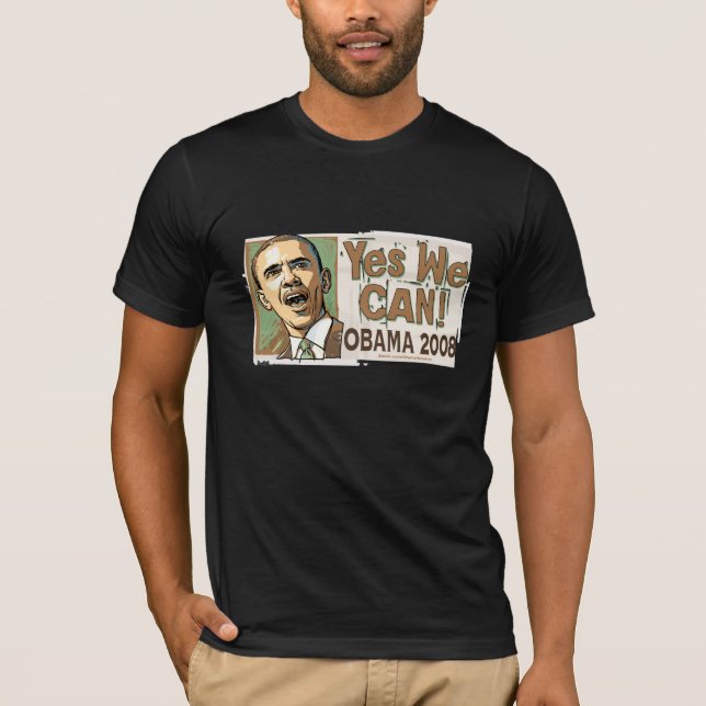 ¡Podemos sí! Camisa de la oscuridad de Obama 2008 (Anverso)