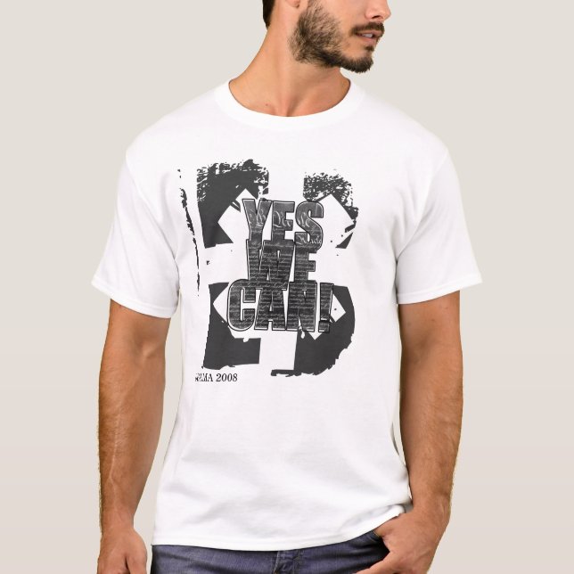 "Podemos sí!" CAMISETA 2008 DE OBAMA (Anverso)