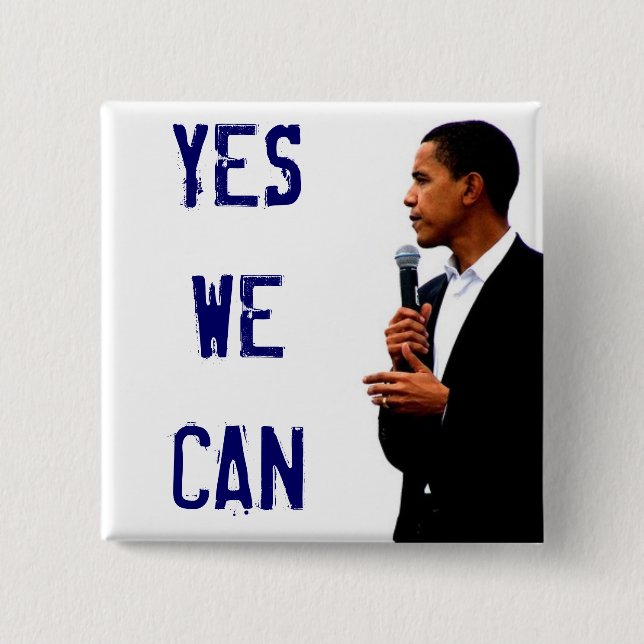 Podemos sí con el botón de la imagen de Obama (Anverso)