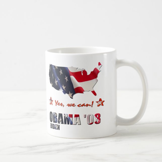 Podemos sí la taza 2008 de Obama Biden (Derecha)