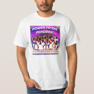 ¡Poder a los pingüinos! Camiseta blanca