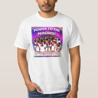 ¡Poder a los pingüinos! Camiseta blanca