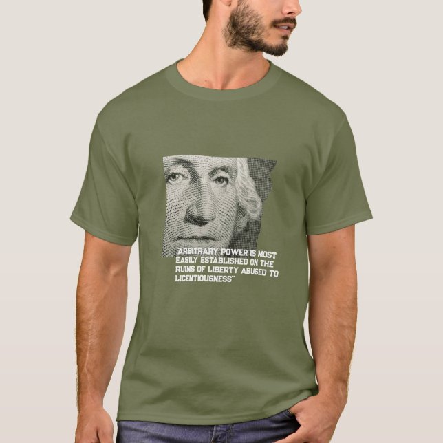 "poder arbitrario" camiseta de George Washington (Anverso)