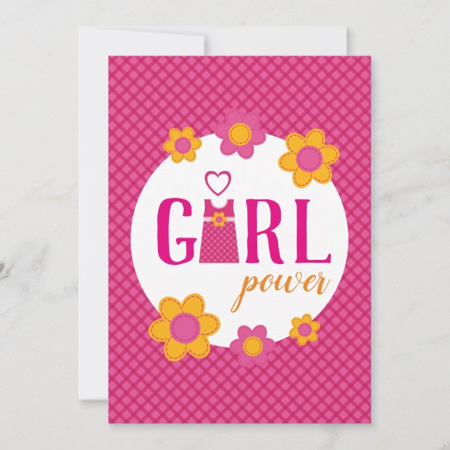 poder chica fuchsia rosa plaid flor de primavera f (Anverso)