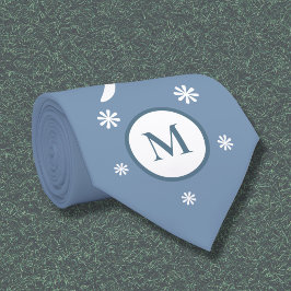 Poder de flor azul turbio monograma corbata de cue