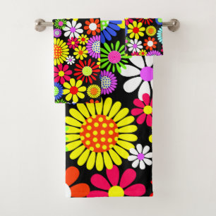 Poder de flores hippie de primavera retro