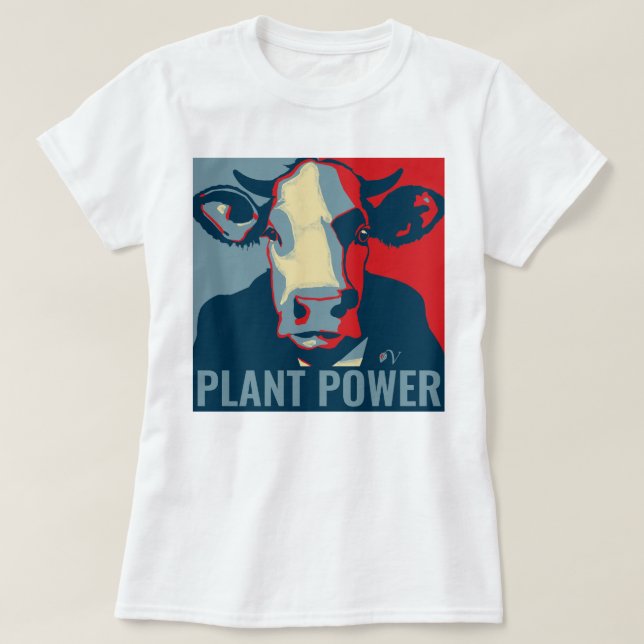 Poder de planta de camisetas de pintura pop azul r (Diseño del anverso)