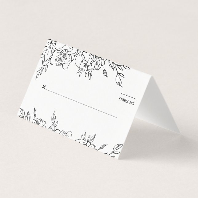 Poder De Rosas Boda Tarjeta De Posición De Invitad (Anverso)
