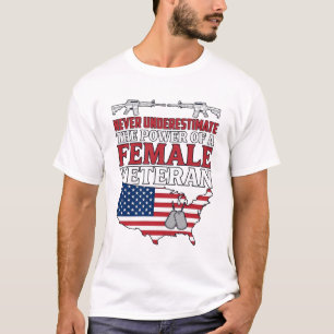 Poder de Veterana Patriota Diseño de Camiseta Vint