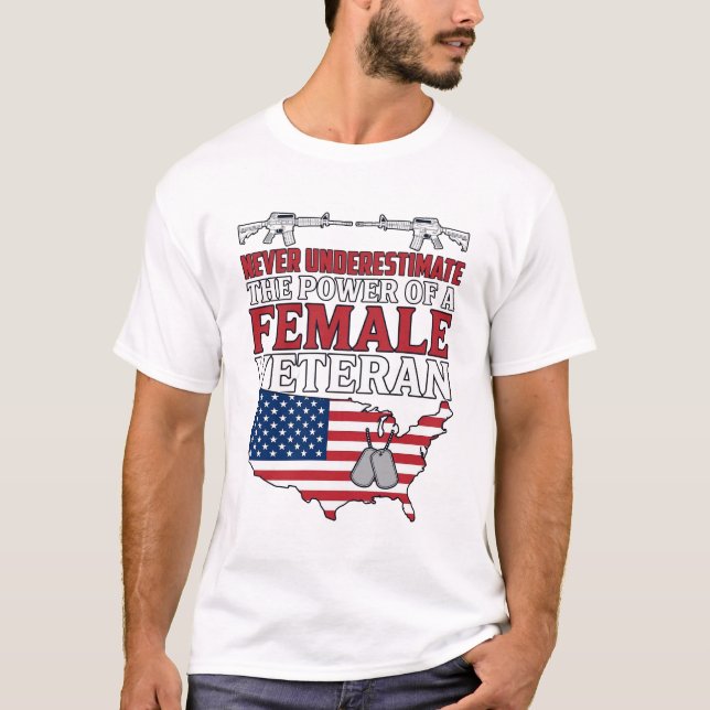 Poder de Veterana Patriota Diseño de Camiseta Vint (Anverso)
