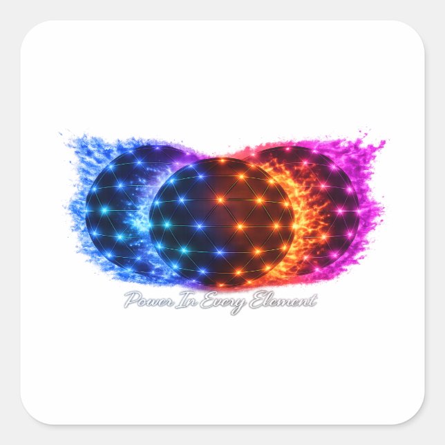 Poder en Cada Elemento Calcomanía Fuego Agua Energ (Anverso)