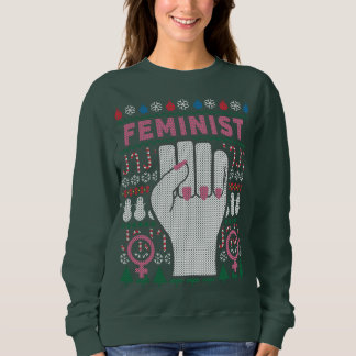 Poder feminista Navidades feos sudadera sudadera