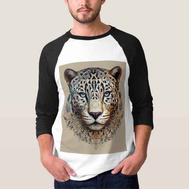 Poder fractal: camiseta de Jaguar geométrica. (Anverso)