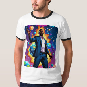 Poder galáctico Afro Futurismo camiseta cósmica