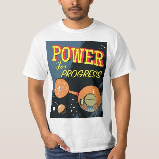 Poder para el poster atómico del vintage del camiseta