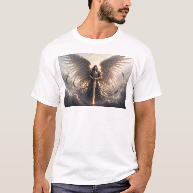 Poderosa camiseta de San Miguel el Arcángel mascul (Anverso)