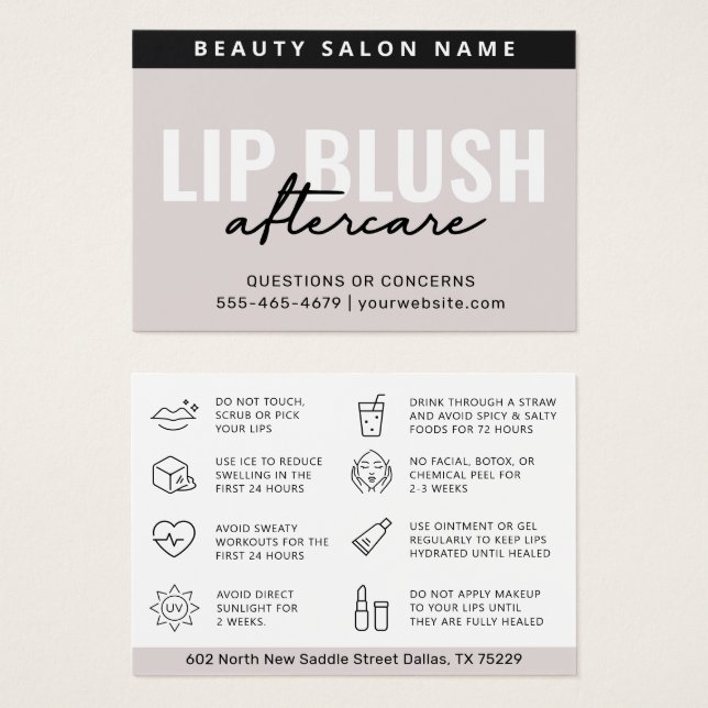 Poderosa Crema Lip Rubor después de tarjeta de ins (Anverso y reverso)