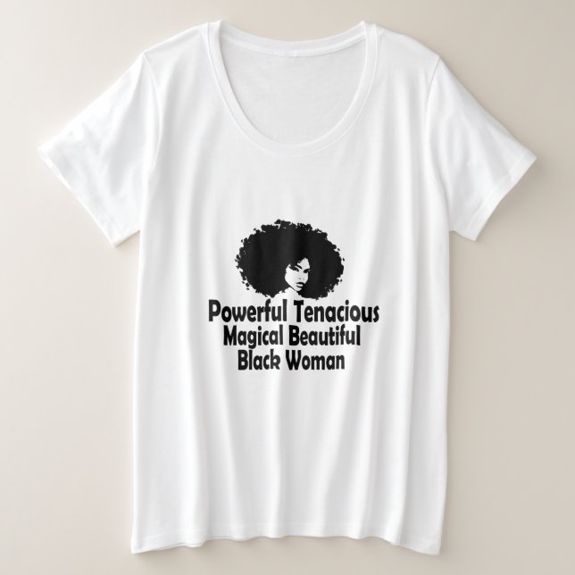 Poderosa y tenaz mujer negra mágica (Anverso del diseño)