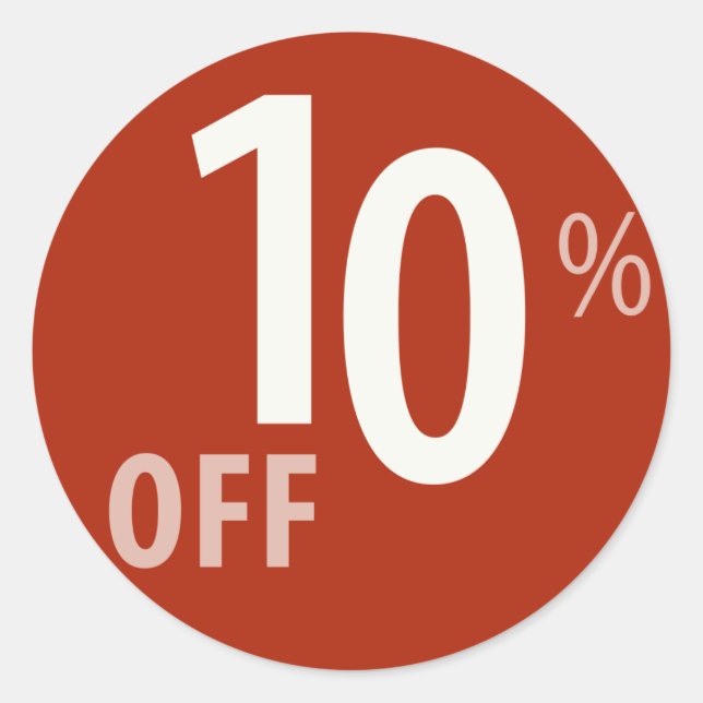 Poderoso Rótulo 10% DESDE VENTA - Pegatina (Anverso)