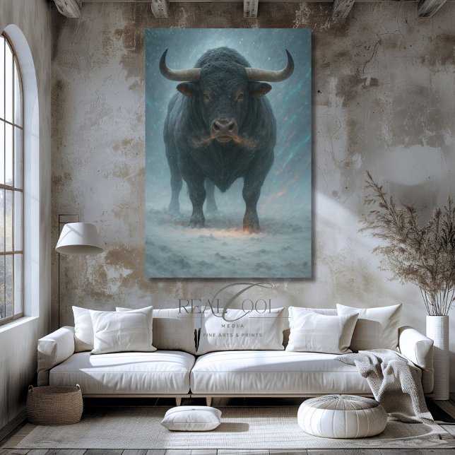 Poderoso toro en mágica imagen de arte paisajístic (Subido por el creador)