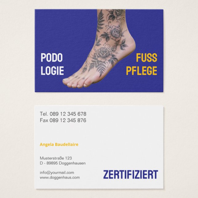 Podology Photo QR Code Foot Care Tattoo art (Anverso y reverso)