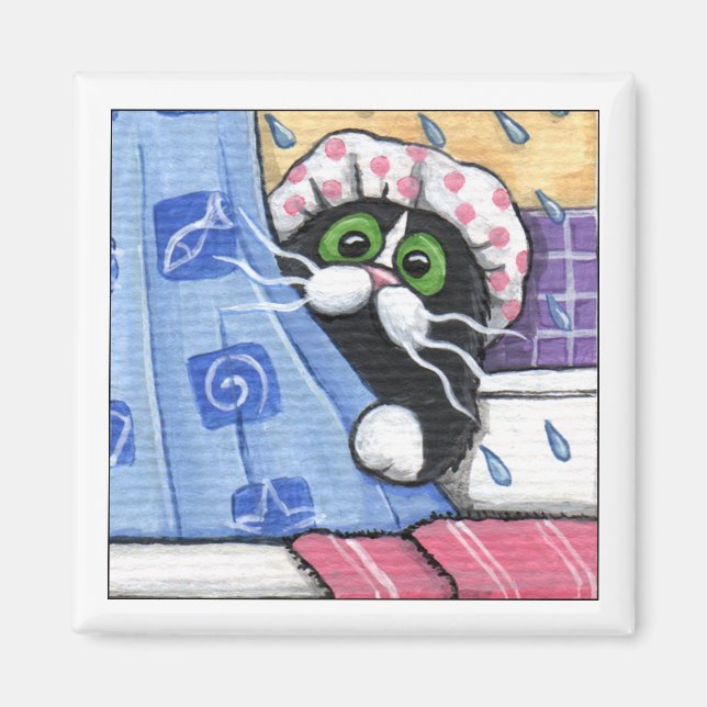 ¿Podrías pasarte el jabón? - imán de gato (Frente)