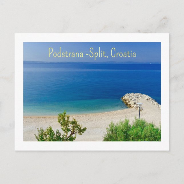 Podstrana —Split, Croacia, postal de playa (Anverso)