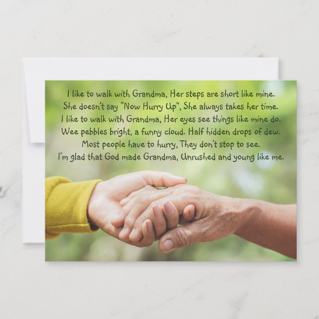 Poem Grandmother Grandma Grandchild Inspirational  (Anverso)