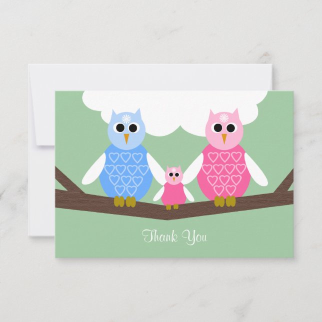 Poema Baby Girl Shower Gracias Tarjeta Flat 3.5 x  (Anverso)