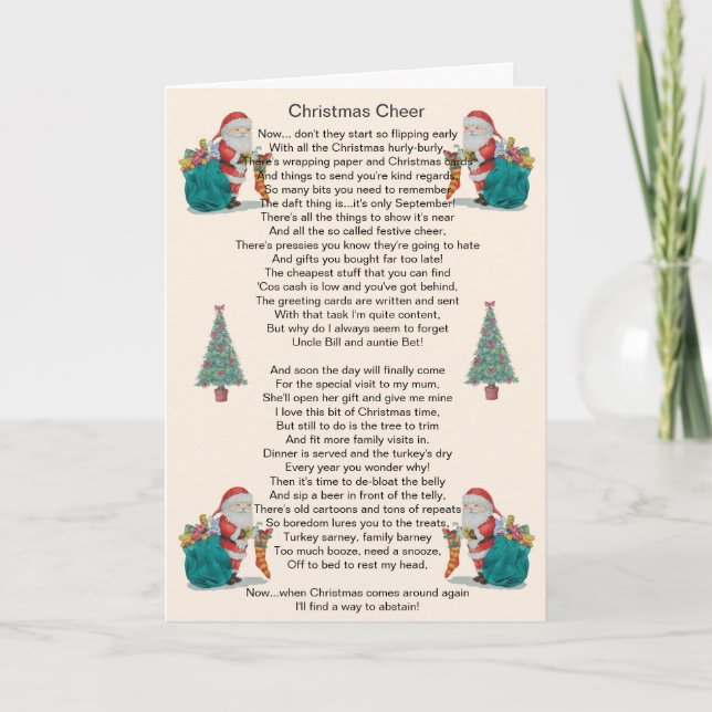 poema chistoso santa del navidad y arte del árbol (Anverso)