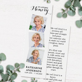 Poema conmemorativo 3 Photo Funeral Prayer Bookmar