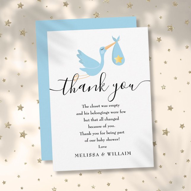 Poema de agradecimiento de entrega especial para b (Special Delivery Thank You Poem Baby Boy Shower)
