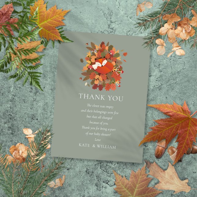 Poema de agradecimiento para baby shower de cachor (Woodland Fox Cub Baby Shower Thank You Poem)