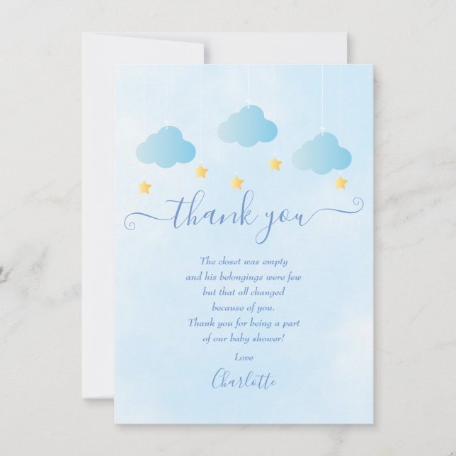 Poema de agradecimiento para Baby Shower de Niño T (Anverso)