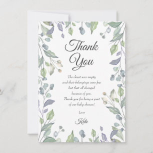 Poema de agradecimiento para baby shower de verde
