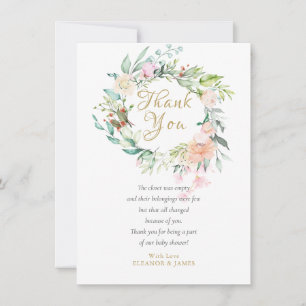 Poema de agradecimiento para baby shower floral de