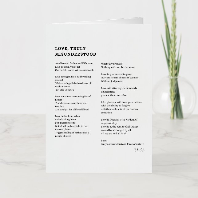 Poema de amor verdaderamente malinterpretado  (Anverso)