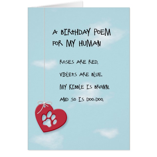 Poema de cumpleaños gracioso del perro (Frente)