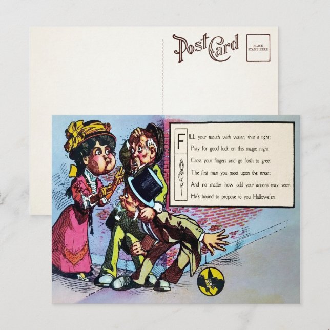 Poema de Halloween victoriano 2 postal (Anverso / Reverso)