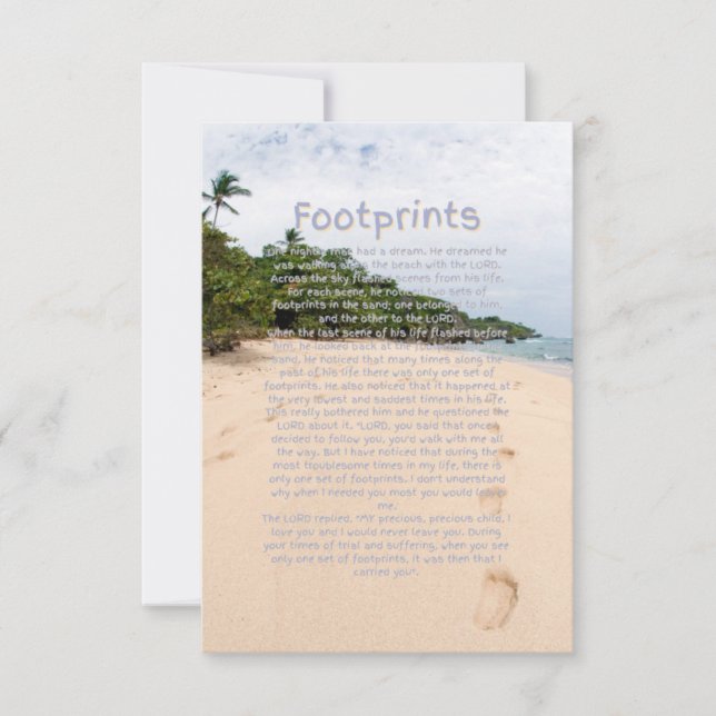 Poema de huella 2A Tarjeta de saludo plana (Anverso)