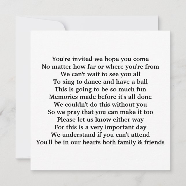 Poema de invitación (Anverso)