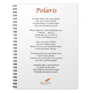 Poema de la estrella polar en el cuaderno
