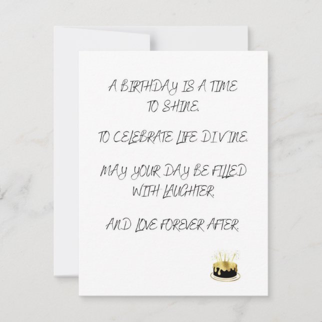 Poema de la tarjeta de cumpleaños (Anverso)
