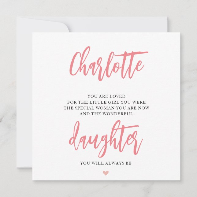 Poema de la tarjeta de cumpleaños de la hija (Anverso)